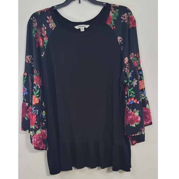 Pioneer Women Shirt Size XX-Large Floral Bell Sleeve Ruffled Boho Goth Fairycore - Picture 1 of 8